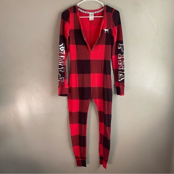 Plaid sequin PINK Victoria secret Buffalo Plaid onesies - Picture 2 of 6